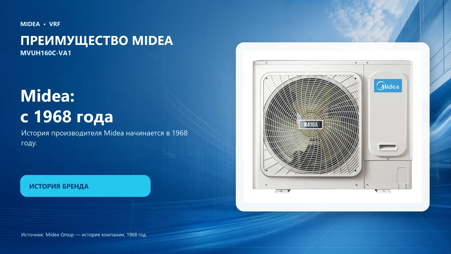 Midea VRF MVUH160C-VA1 — преимущество Midea