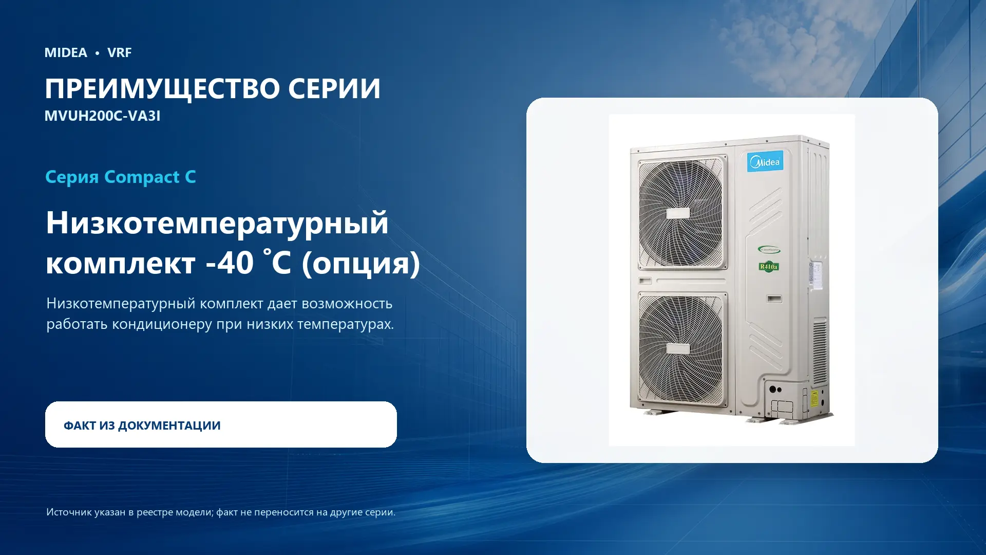 Midea VRF MVUH200C-VA3I — преимущество серии