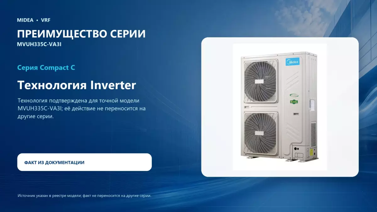 Midea VRF MVUH335C-VA3I — преимущество серии