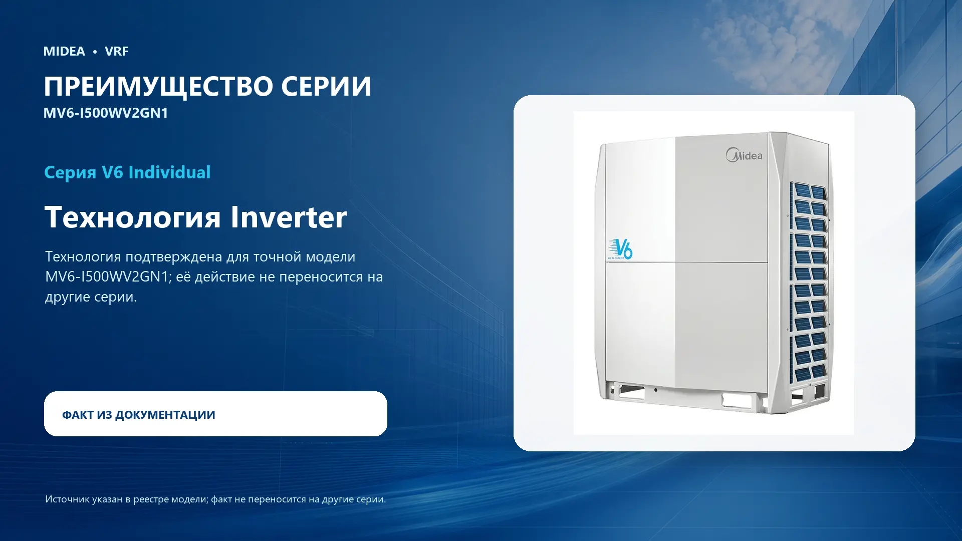 Midea VRF MV6-I500WV2GN1 — преимущество серии
