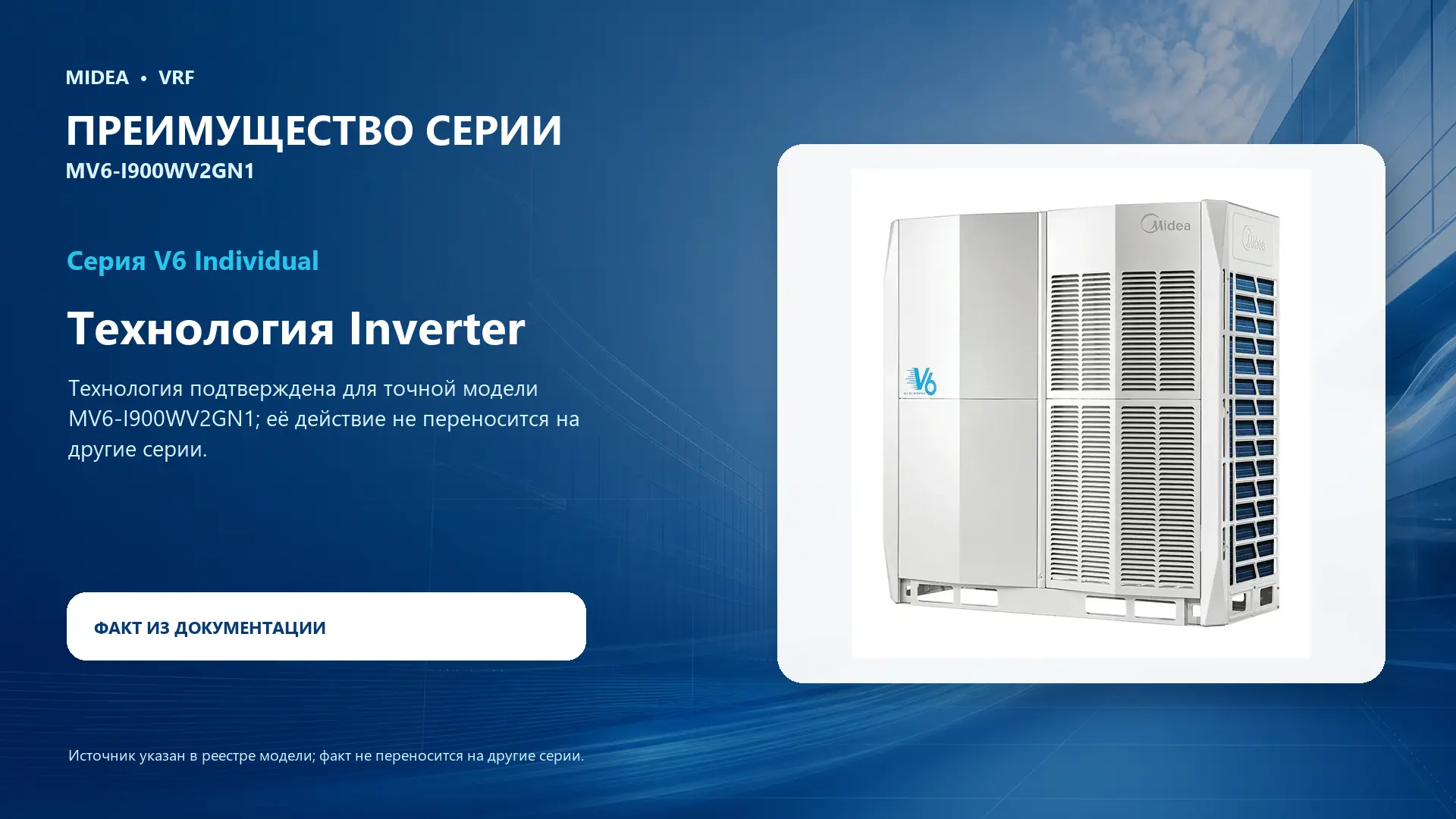 Midea VRF MV6-I900WV2GN1 — преимущество серии