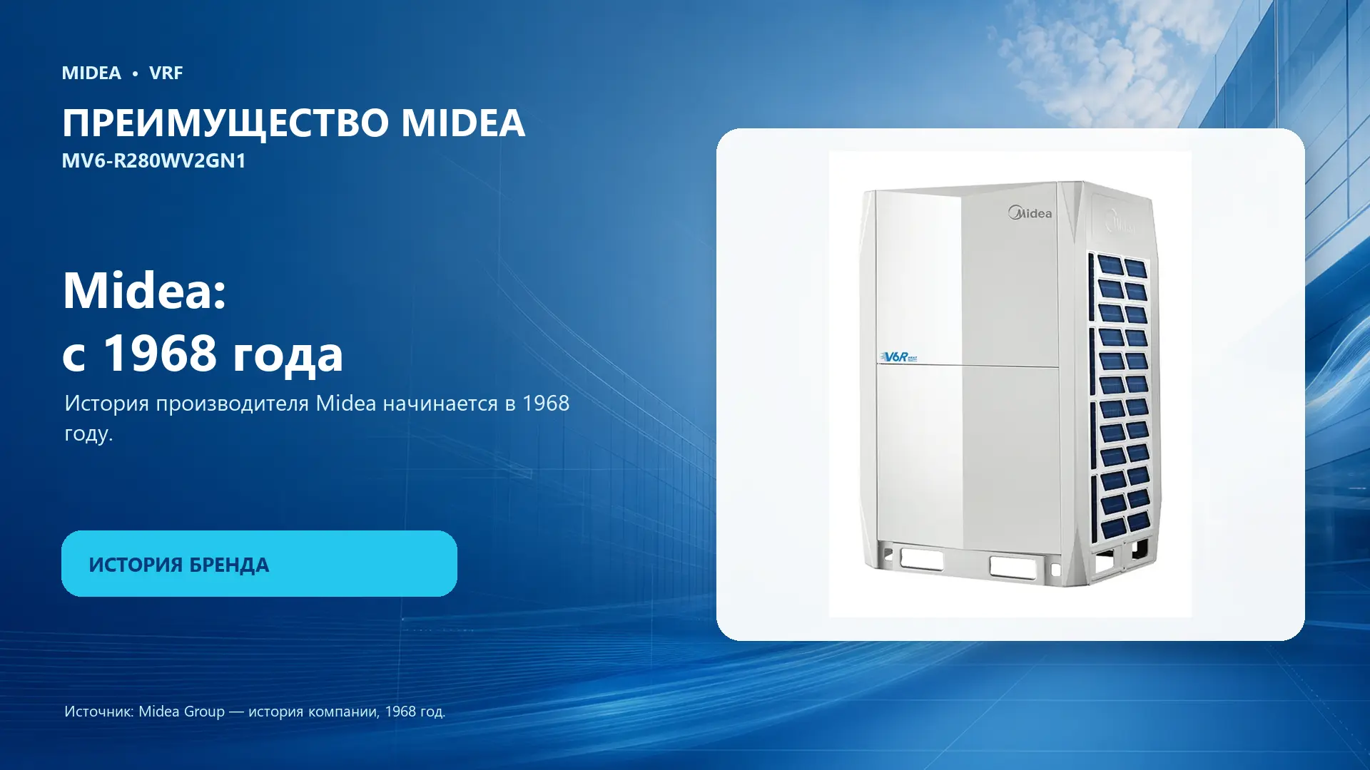 Midea VRF MV6-R280WV2GN1 — преимущество Midea