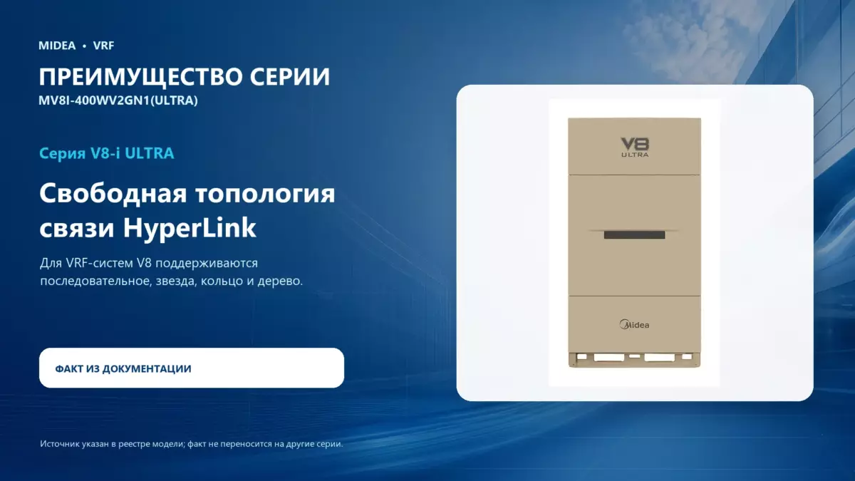 Midea VRF MV8I-400WV2GN1(ULTRA) — преимущество серии