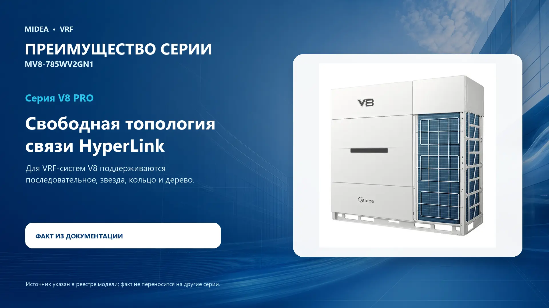 Midea VRF MV8-785WV2GN1 — преимущество серии