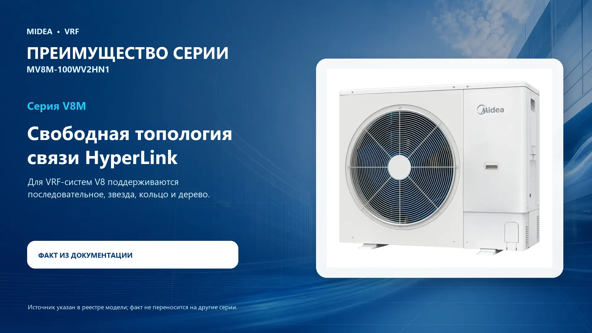 Midea VRF MV8M-100WV2HN1 — преимущество серии