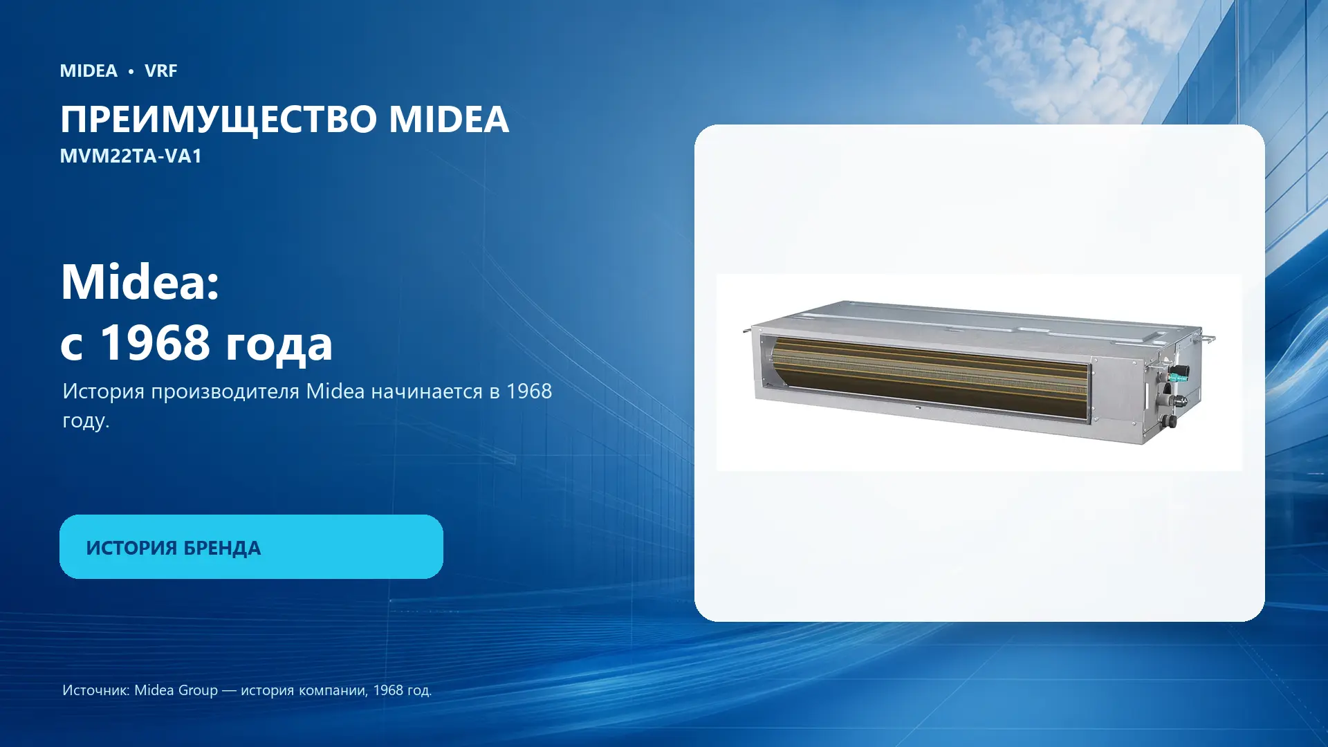 Midea VRF MVM22TA-VA1 — преимущество Midea