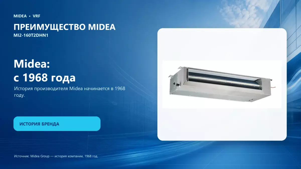 Midea VRF MI2-160T2DHN1 — преимущество Midea