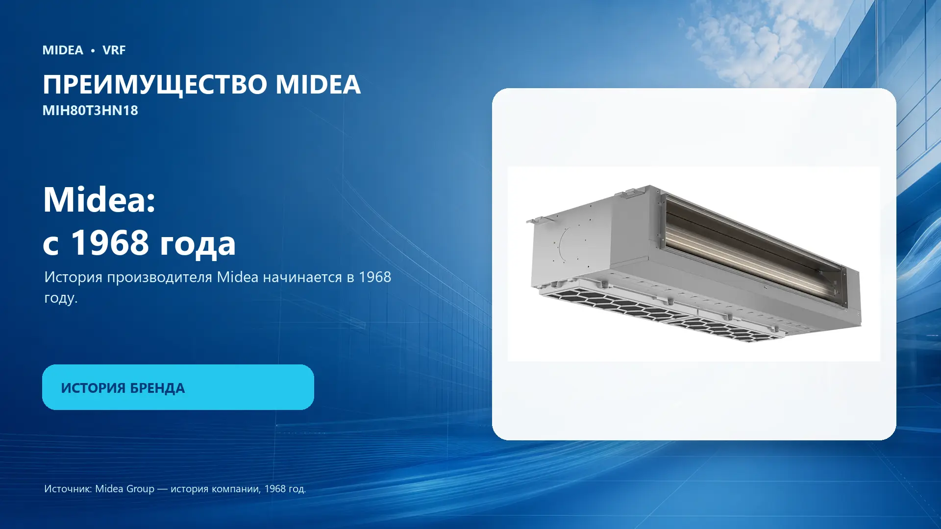 Midea VRF MIH80T3HN18 — преимущество Midea
