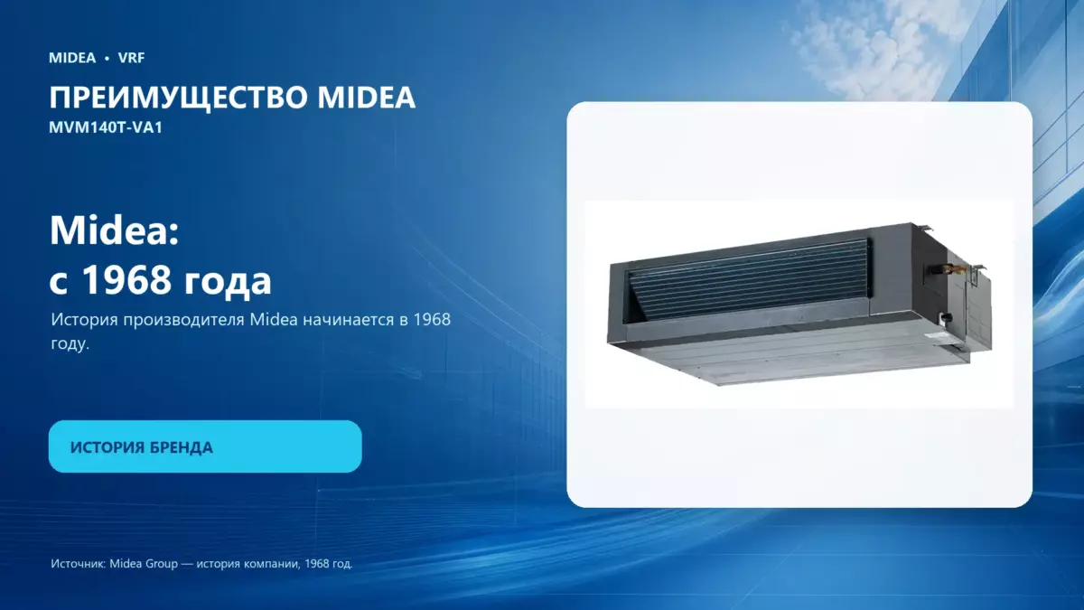 Midea VRF MVM140T-VA1 — преимущество Midea