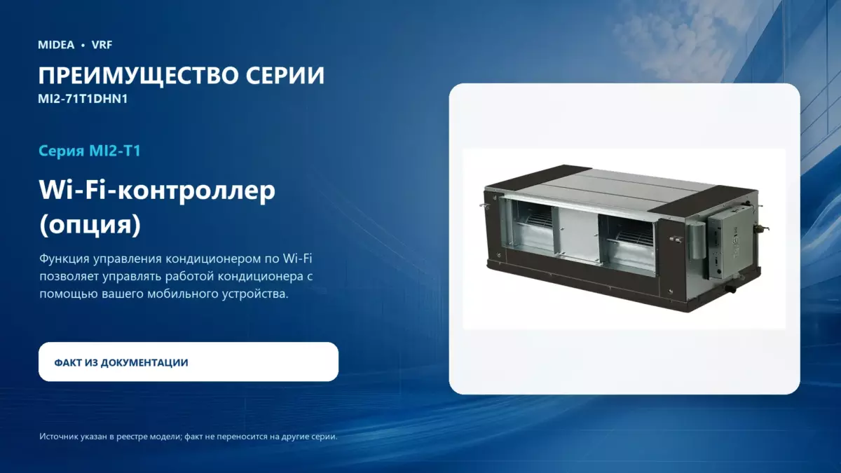 Midea VRF MI2-71T1DHN1 — преимущество серии