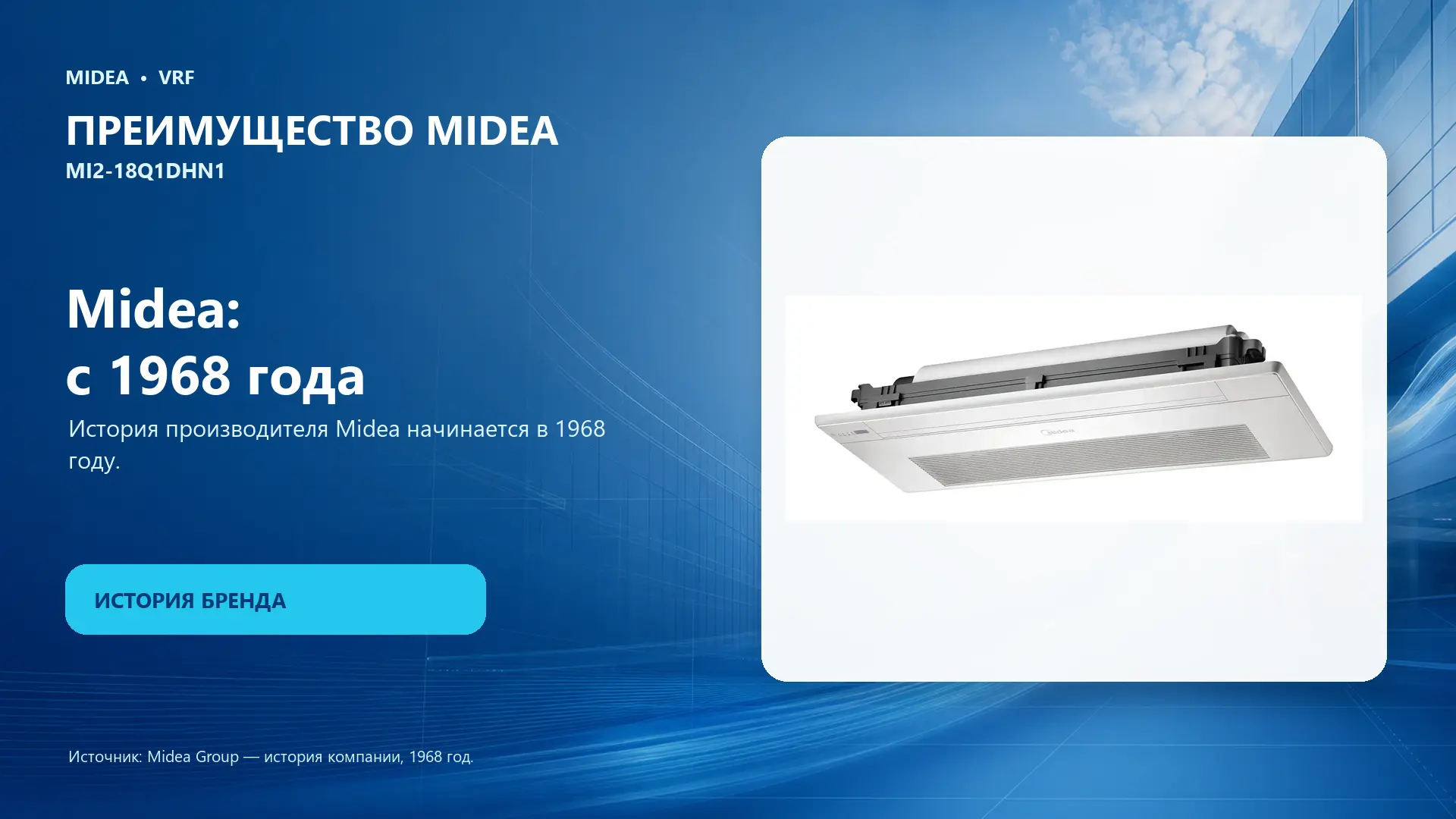 Midea VRF MI2-18Q1DHN1 — преимущество Midea