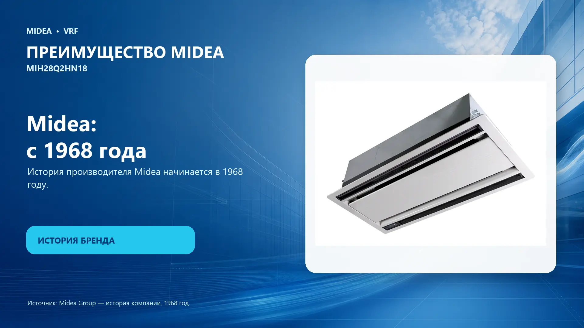 Midea VRF MIH28Q2HN18 — преимущество Midea