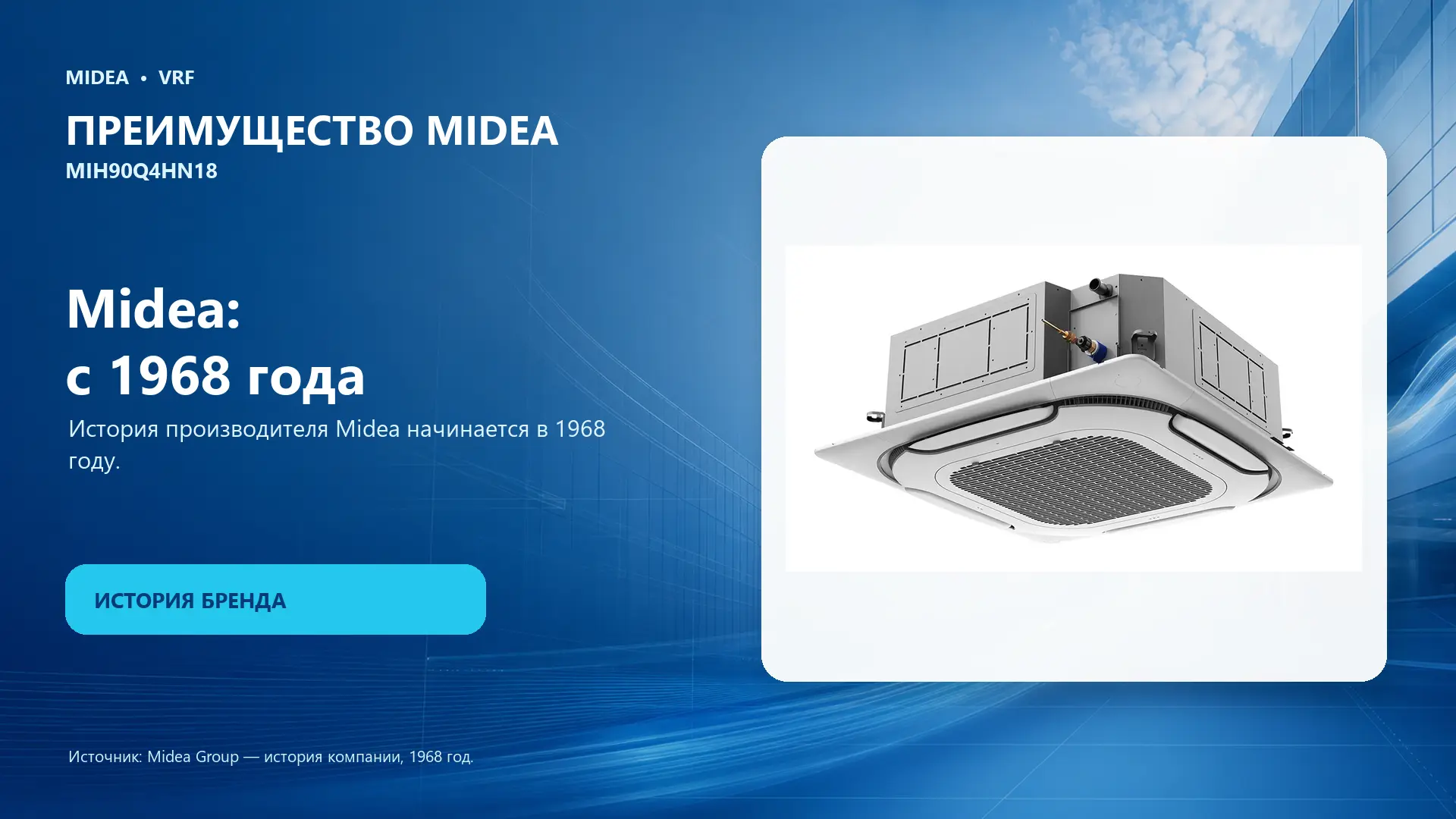 Midea VRF MIH90Q4HN18 — преимущество Midea