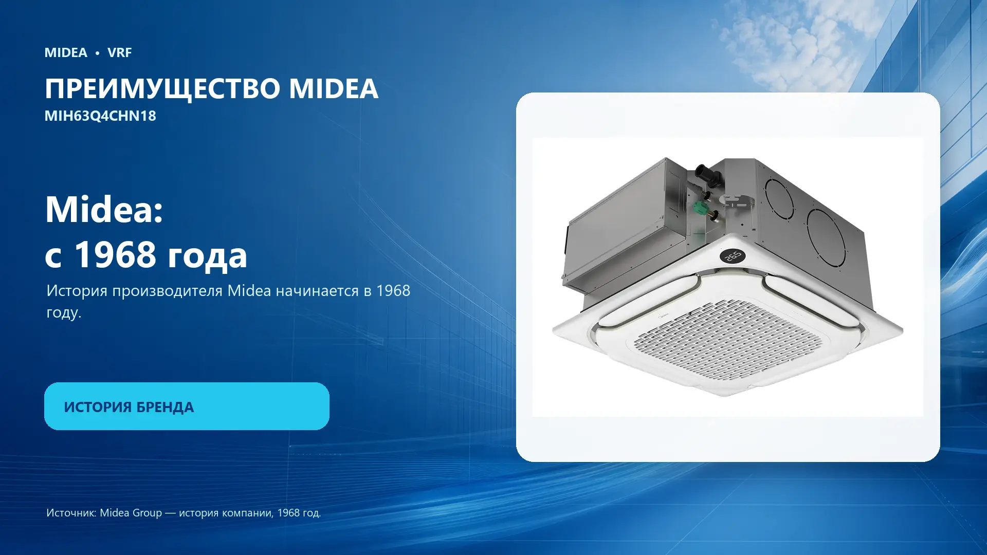 Midea VRF MIH63Q4CHN18 — преимущество Midea