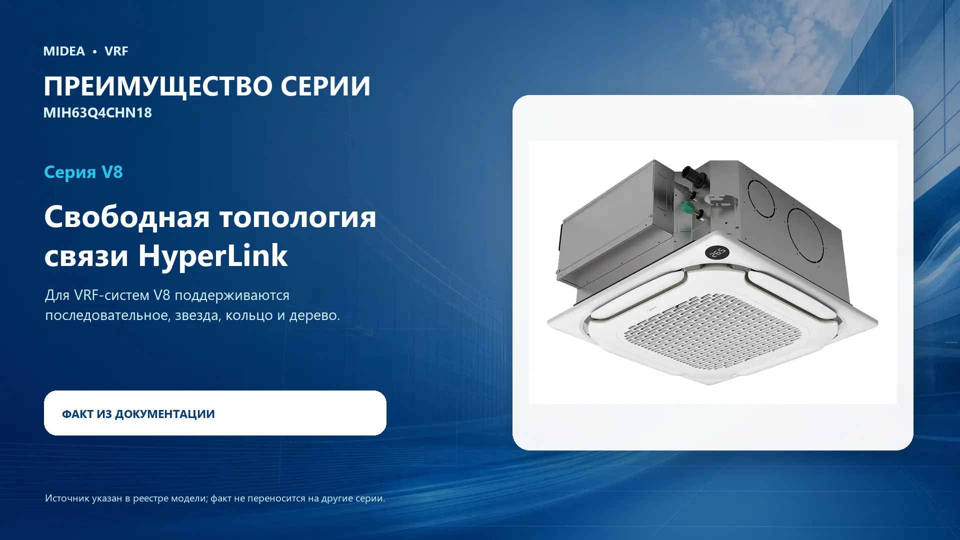 Midea VRF MIH63Q4CHN18 — преимущество серии