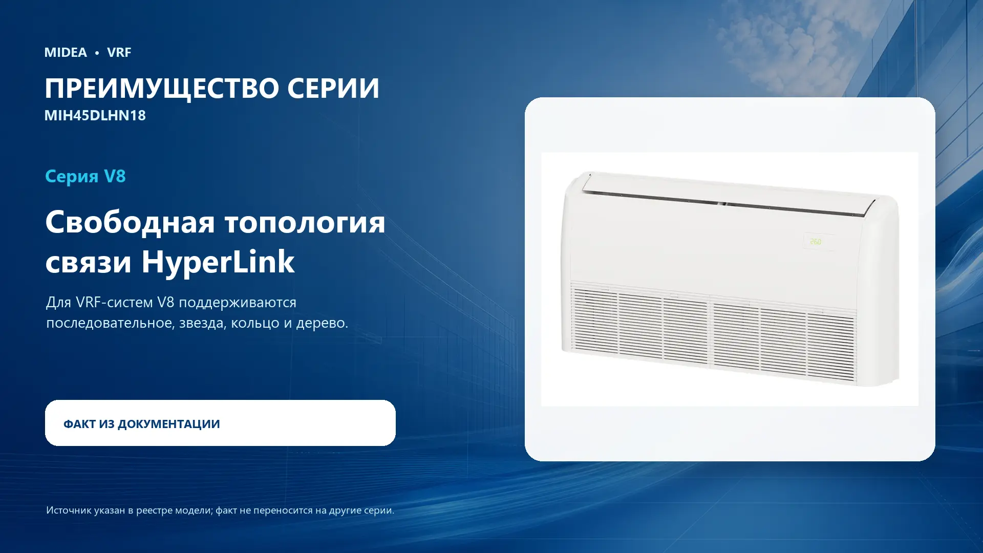 Midea VRF MIH45DLHN18 — преимущество серии