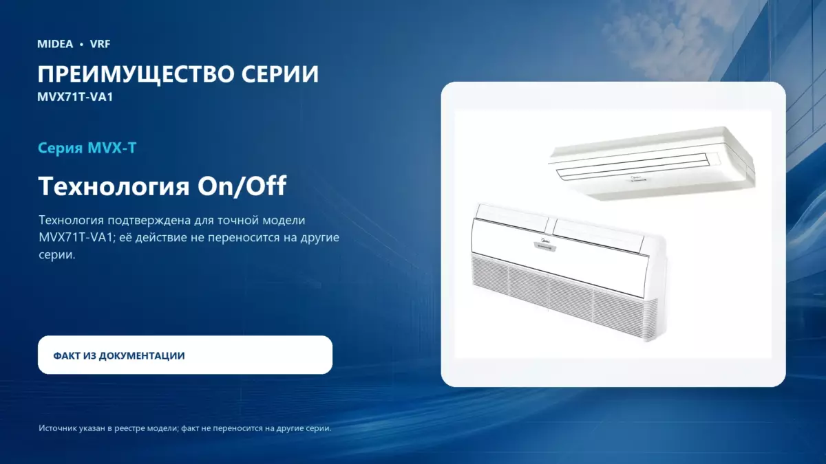 Midea VRF MVX71T-VA1 — преимущество серии