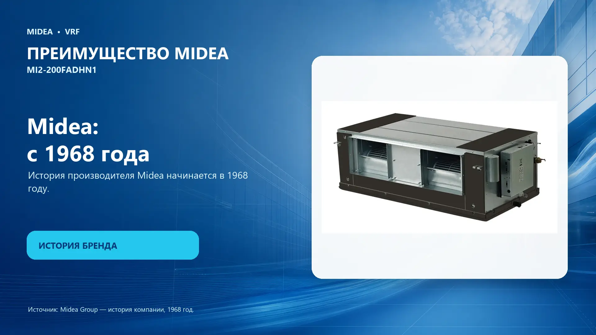 Midea VRF MI2-200FADHN1 — преимущество Midea