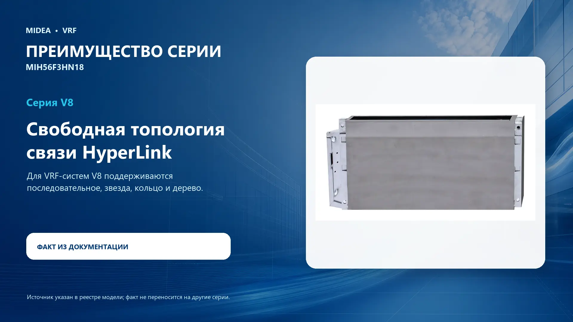 Midea VRF MIH56F3HN18 — преимущество серии