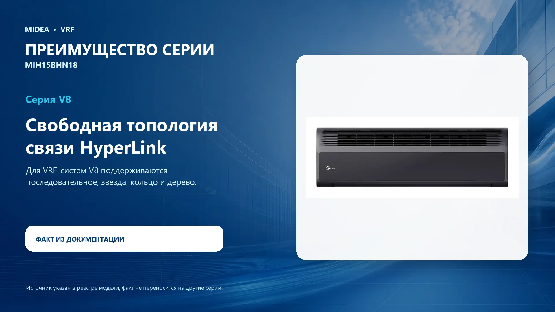 Midea VRF MIH15BHN18 — преимущество серии