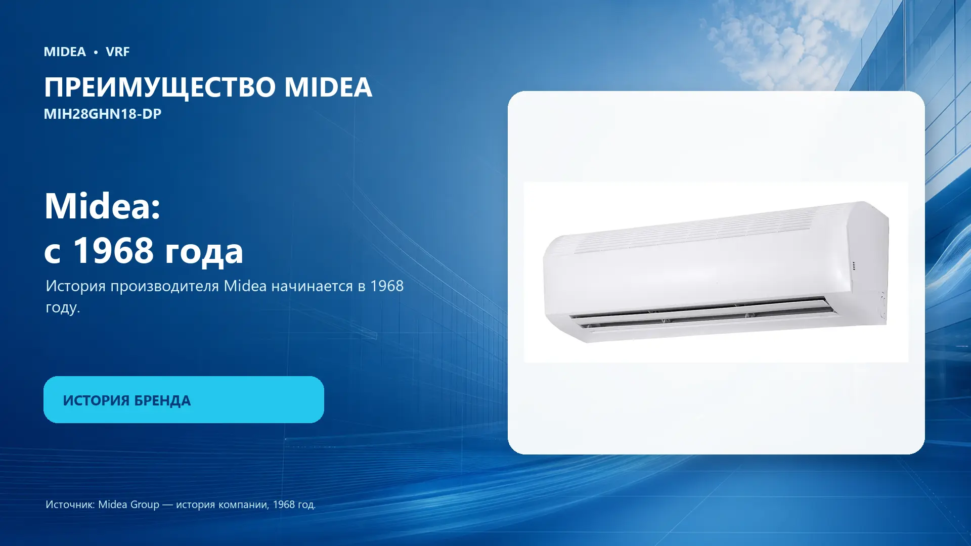 Midea VRF MIH28GHN18-DP — преимущество Midea